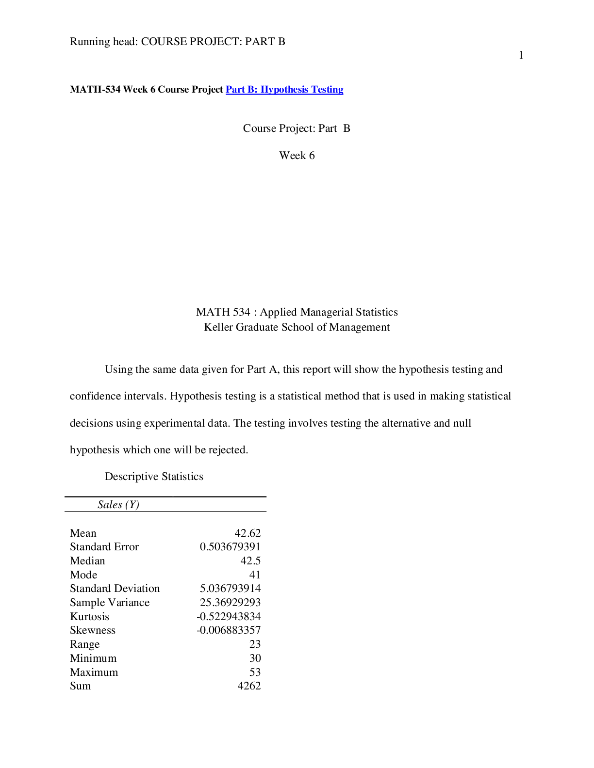 Preview image of MATH 534 Week 6 Course Project Part B: Hypothesis Testing document